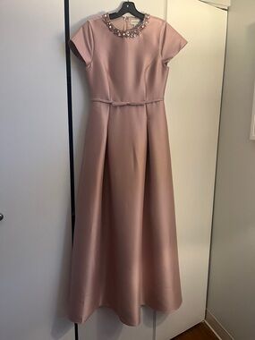 Sachin + Babi Blush Pink Beaded-Neck gown